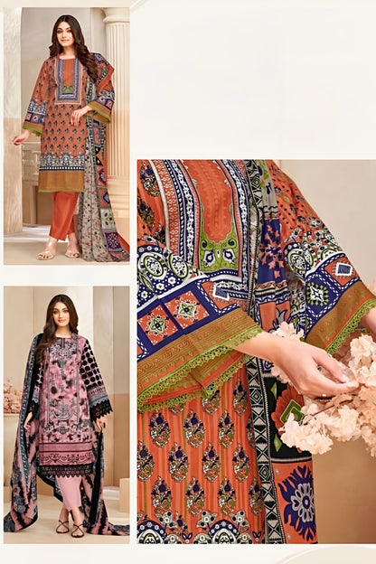 Aafreen Terracotta Mosaic Pakistani Suit Set