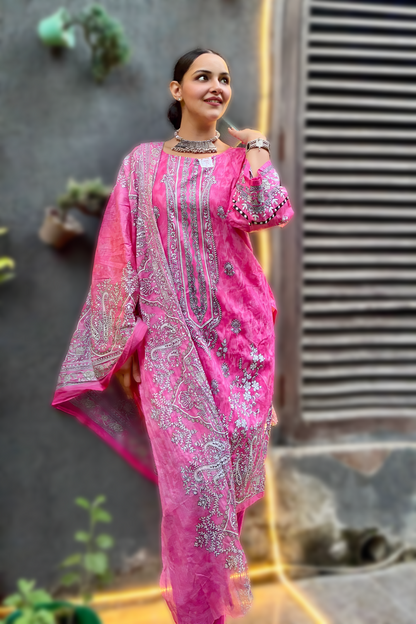 Meher Gulabi Noor | Lawn Cotton Pakistani Suit Set