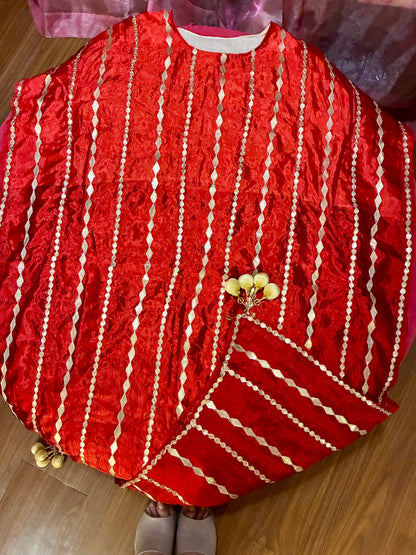 Zarmina Striped Sequin Organza Kaftan