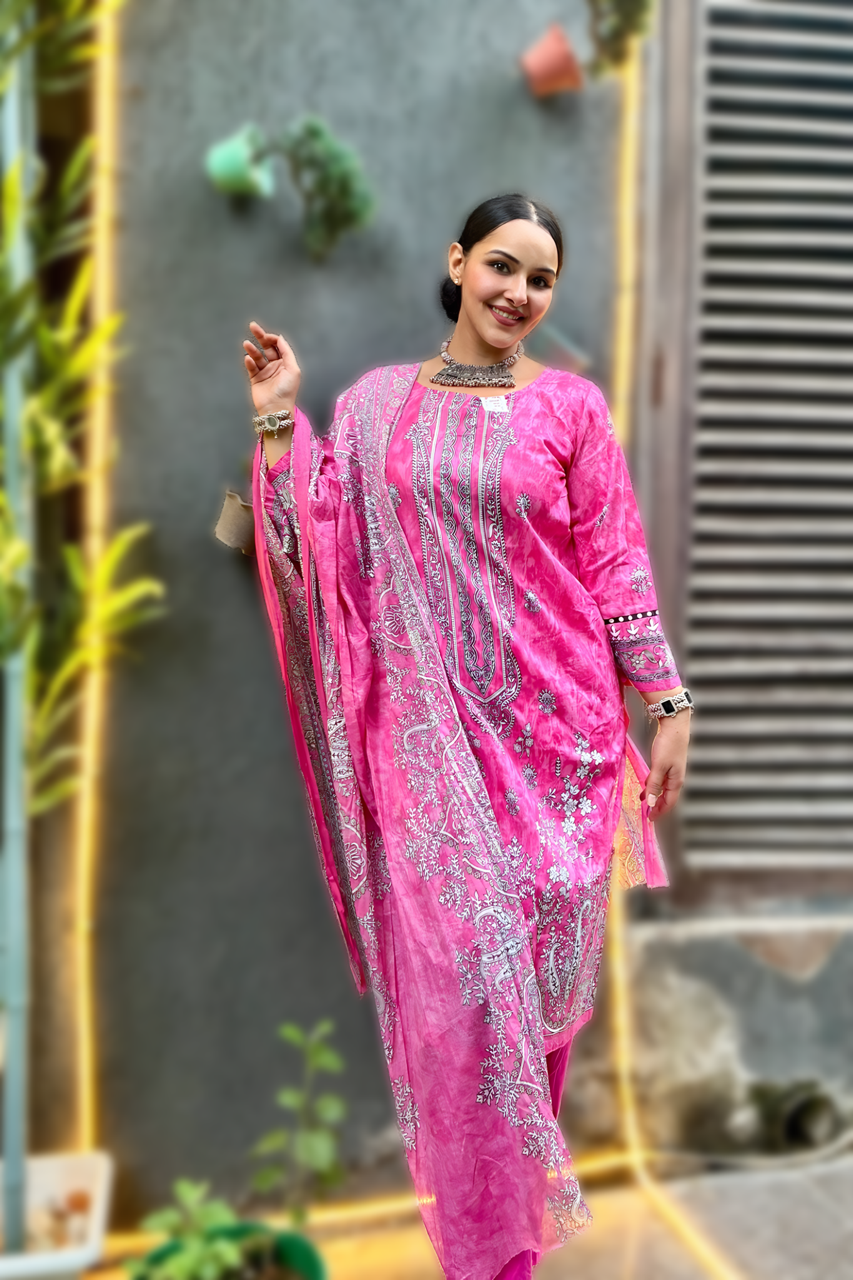 Meher Gulabi Noor | Lawn Cotton Pakistani Suit Set