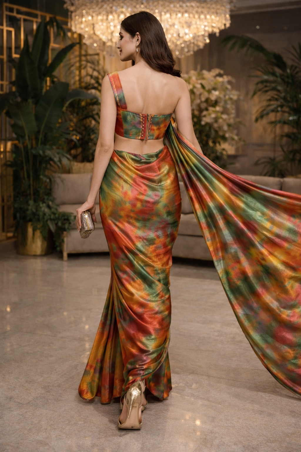 Prism Luxe Satin Saree