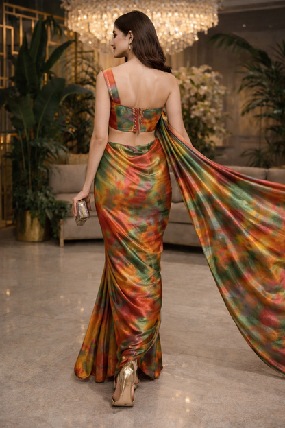 Prism Luxe Satin Saree
