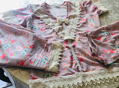 Peachy Mist Rayon 3 Pc Co-ord Set