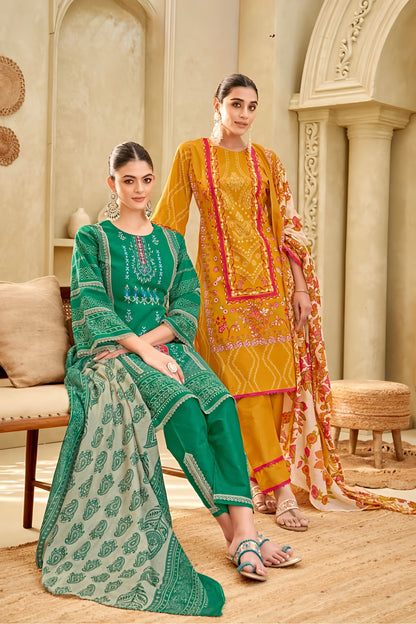 Mehrunisa Emerald Charm Unstitched Pakistani Suit Set