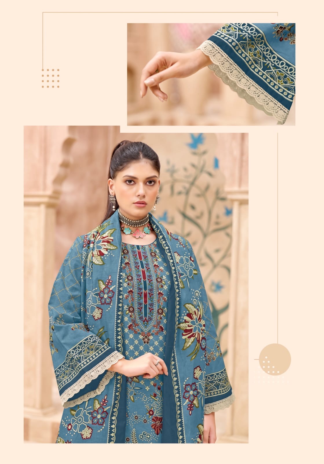Aira Water Bloom | Lawn Cotton Pakistani Suit Set