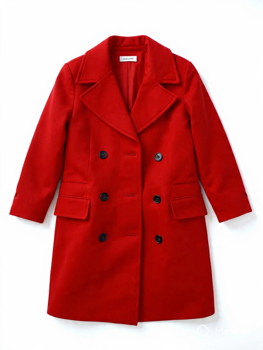 Scarlet Luxe Double-Breasted Winter Coat