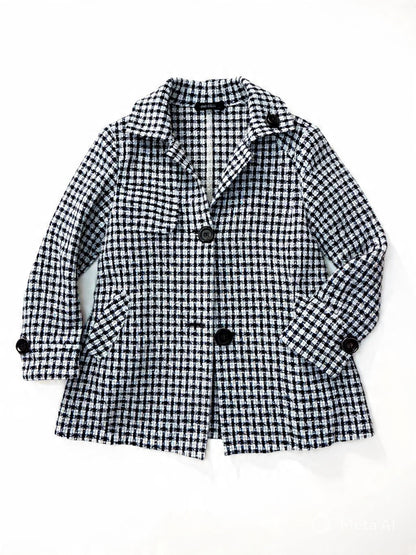 Textured Tweed Short Winter Coat