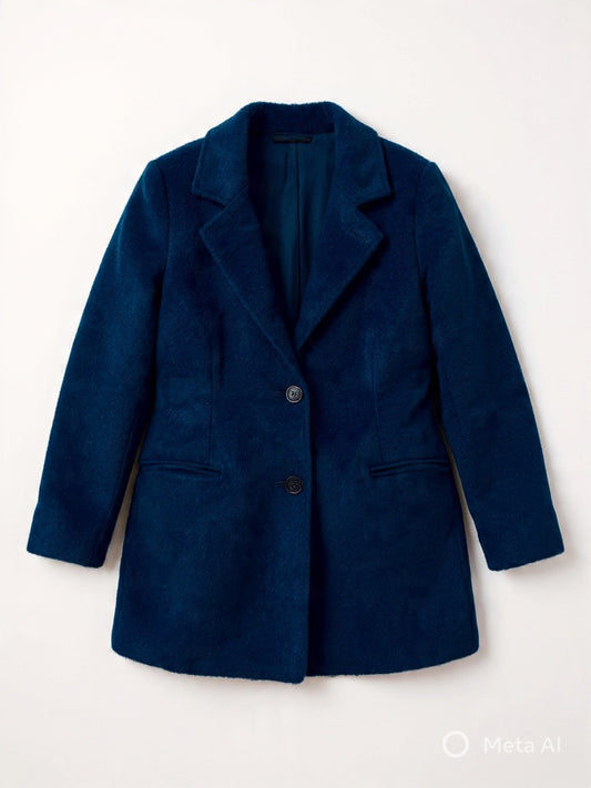 Teal Classic Buttoned Winter Coat