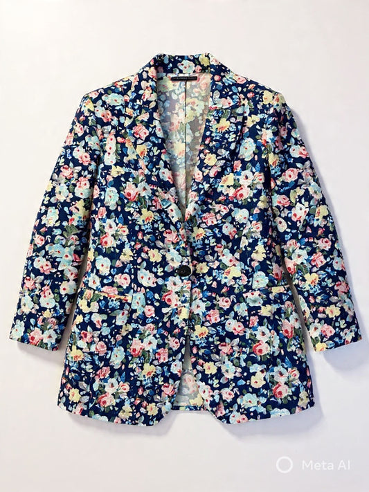 Midnight Bloom Floral Winter Coat