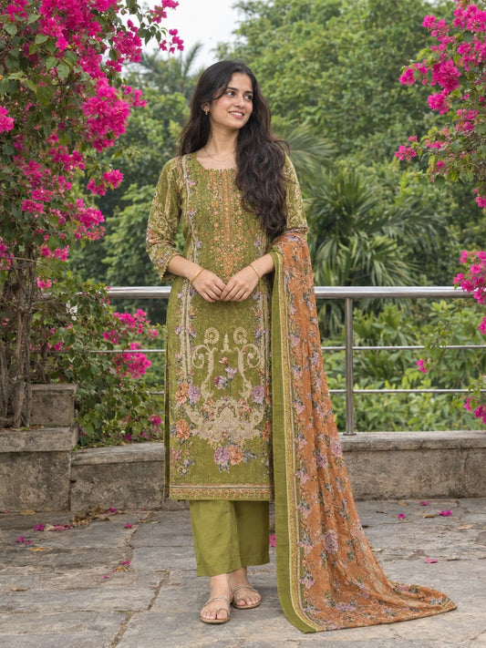 Noor-E-Zehra | Lawn Cotton Embroidered Pakistani Suit Set