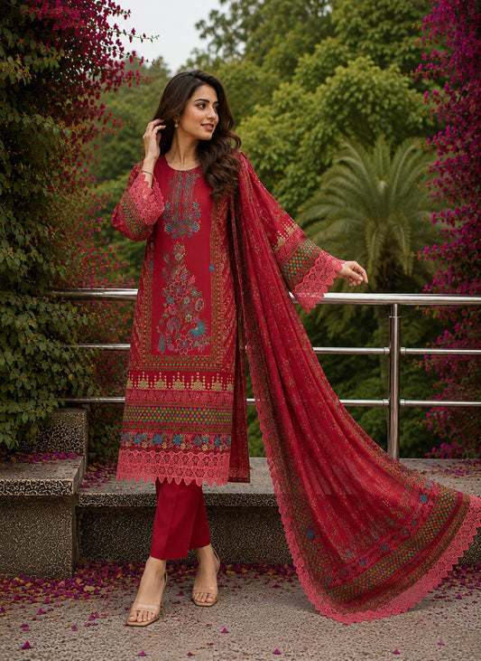 Noor-E-Zahra | Lawn Cotton Pakistani Suit Set