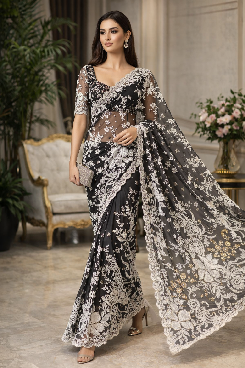Iris Veil Net Saree