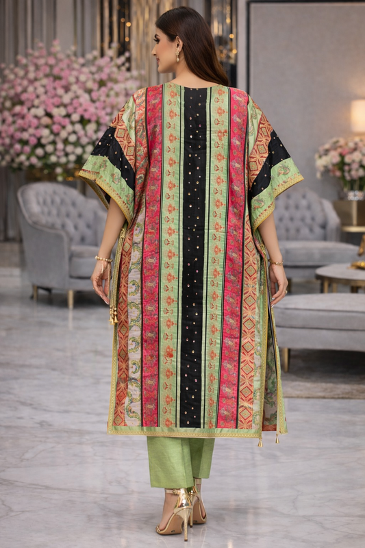 Multihue Crepe Kaftan Set