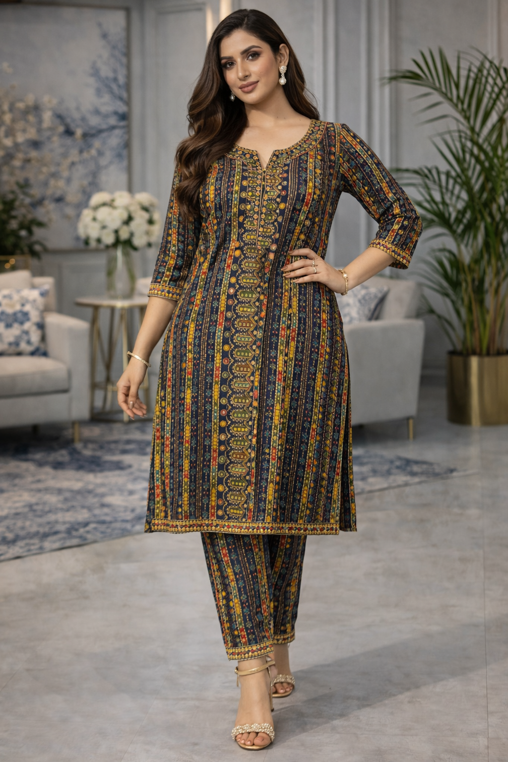 Tribal Tapestry Cotton Kurta Set