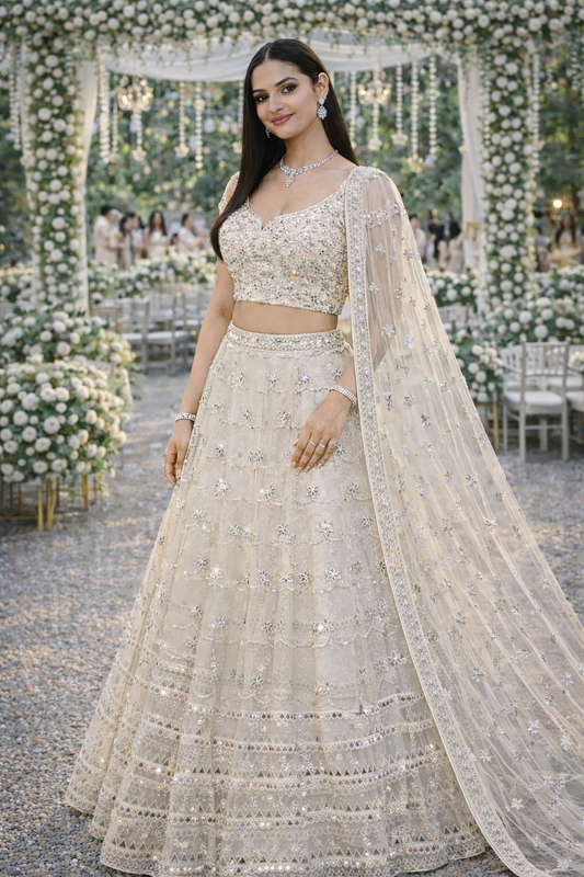 Ivory Bloom Festive Lehenga Set