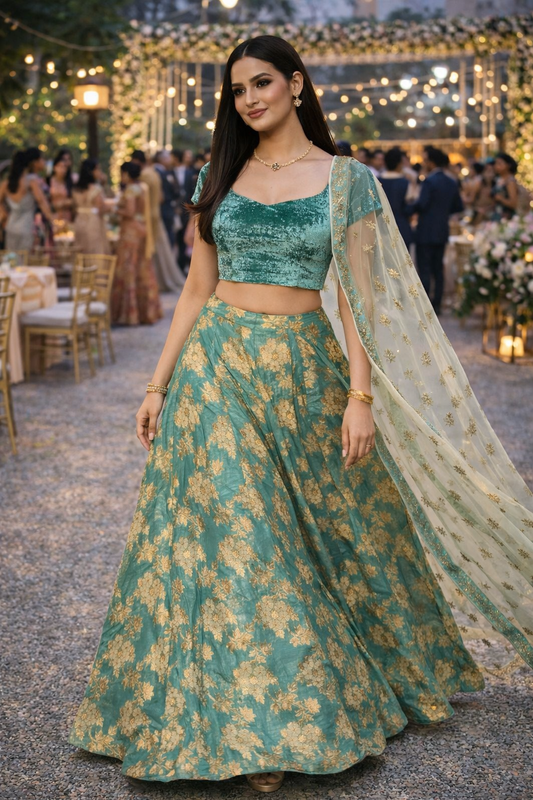Emerald Meadow Festive Lehenga Set
