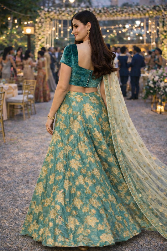 Emerald Meadow Festive Lehenga Set