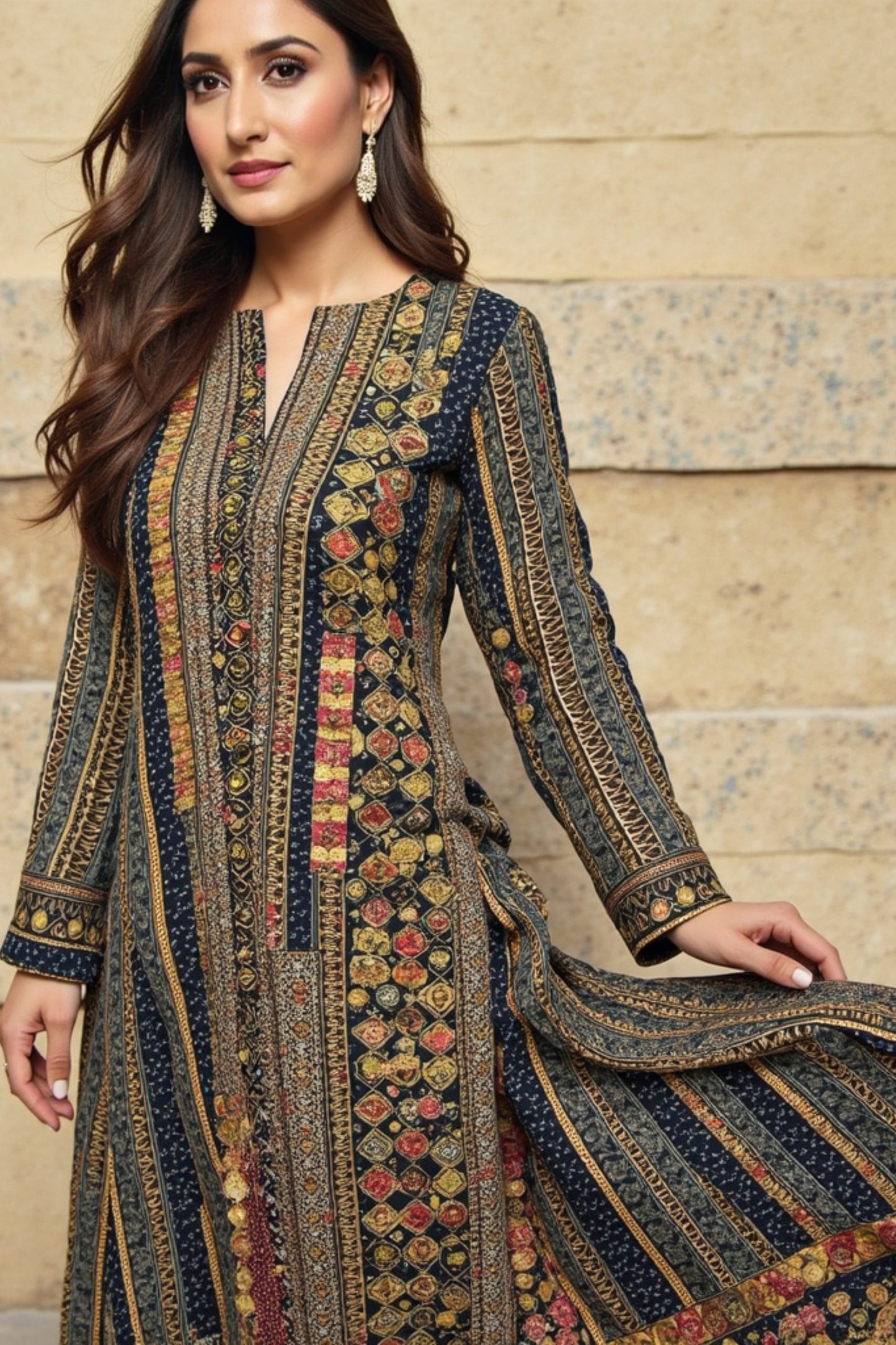 Tribal Tapestry Cotton Kurta Set