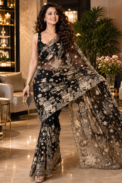 Noir Veil Net Saree