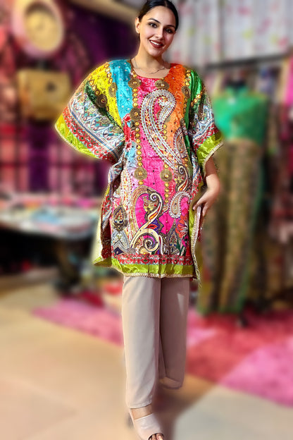 Zehra Paisley Crepe Kaftan