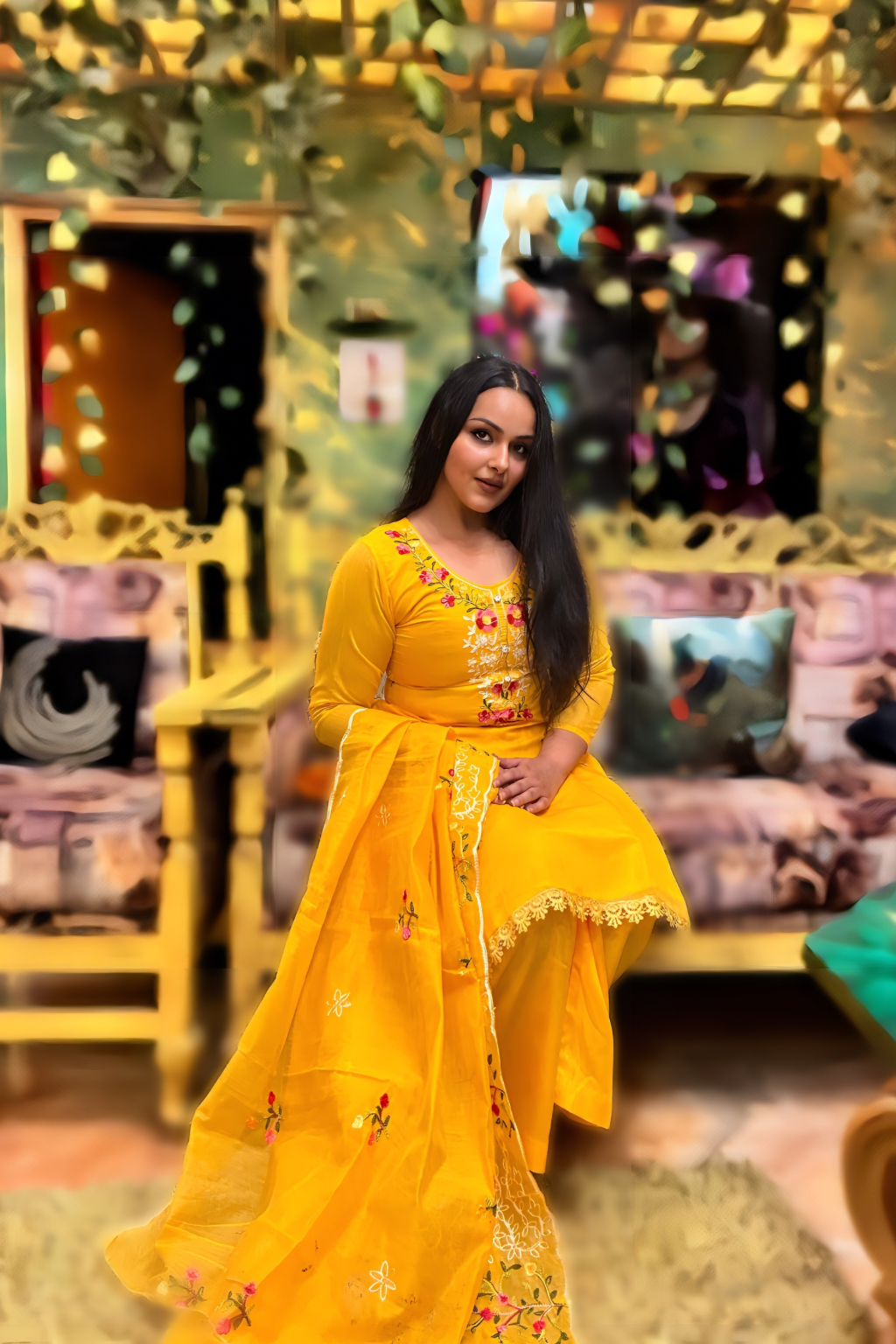 Sunehri Phool Embroidered Suit Set