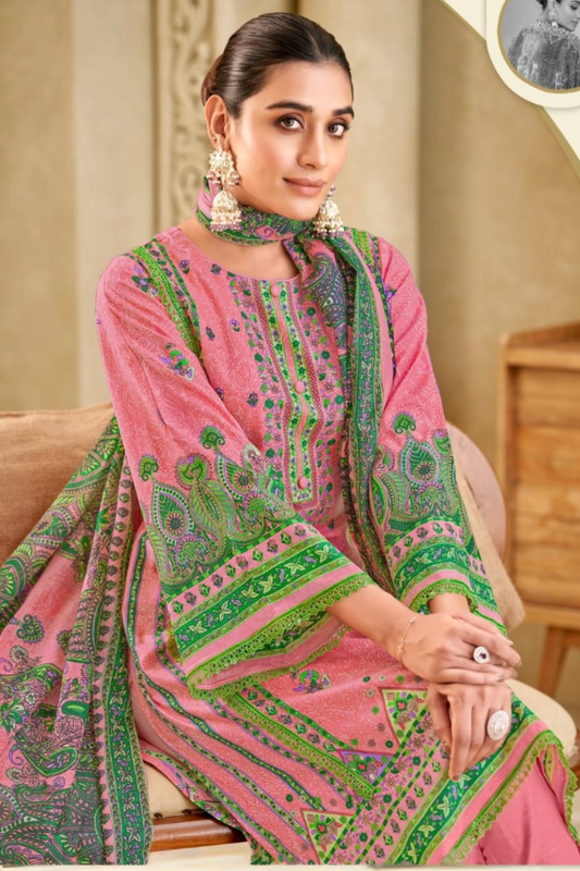 Gulnaaz Rose Garden Unstitched Pakistani Suit Set