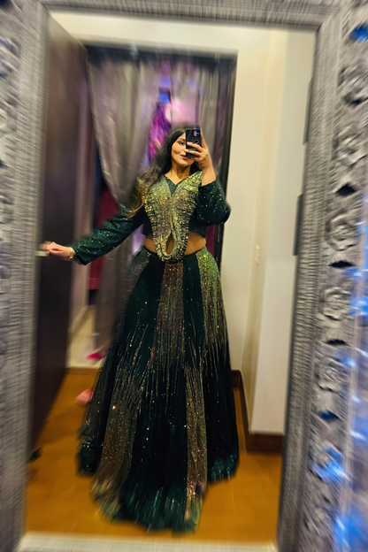 Emerald Stardust Ball Gown