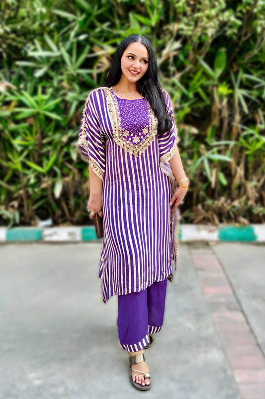 Aurelia Purple Luxe Kaftan