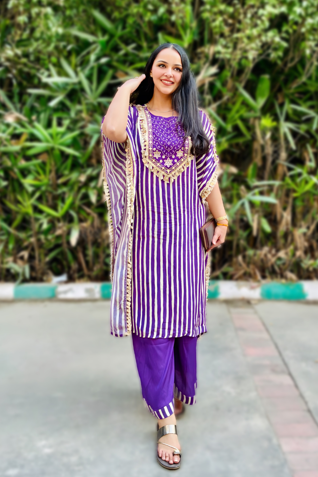 Aurelia Purple Luxe Kaftan