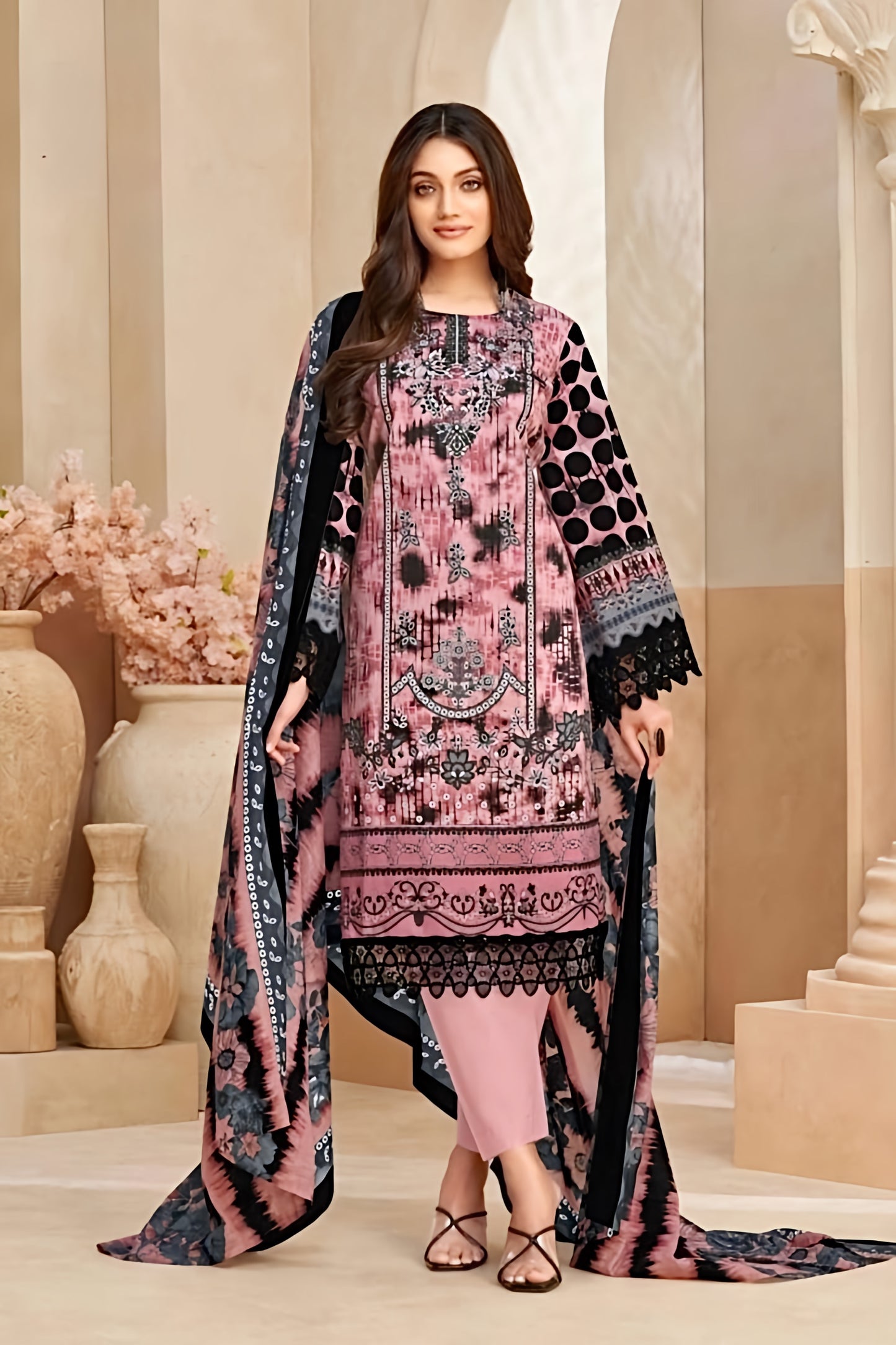 Aafreen Rosewood Noir Pakistani Suit Set