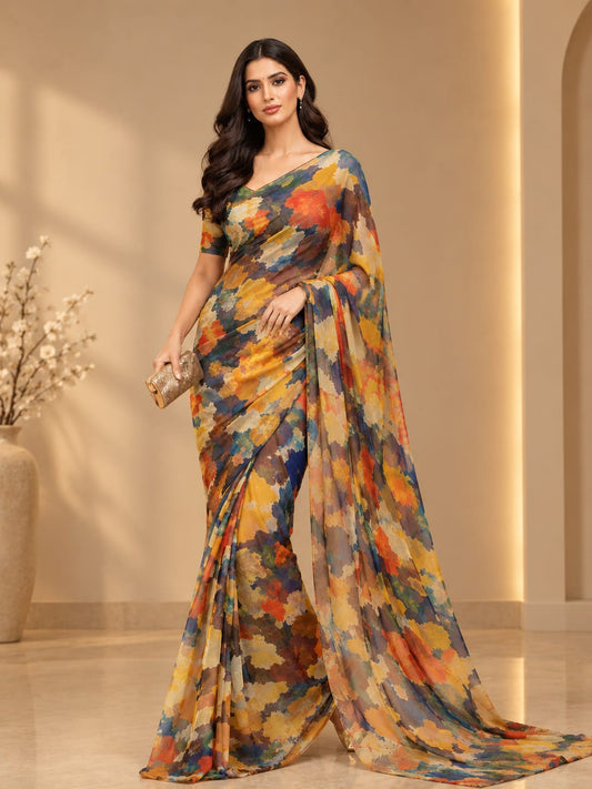 Autumn Whisper Mulmul Saree