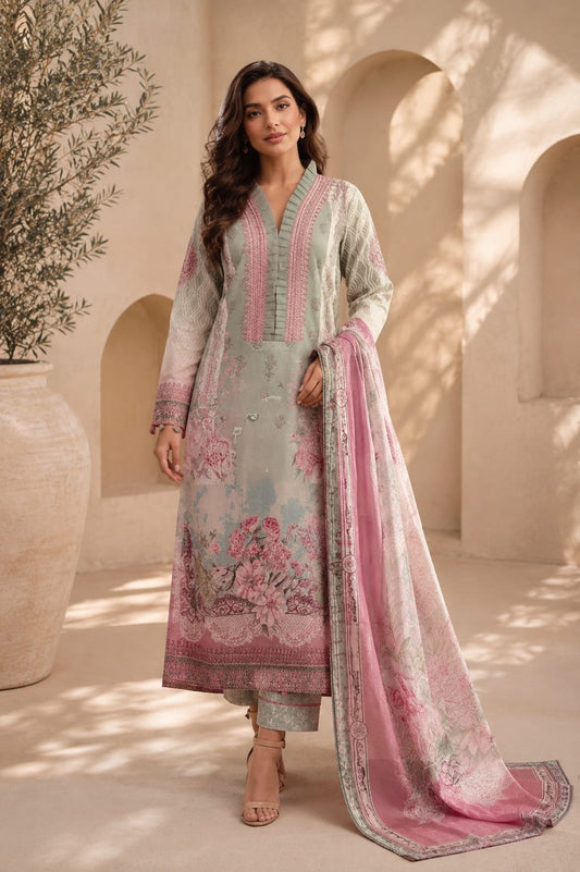 Gulnaar Mist | Lawn Cotton Pakistani Suit Set
