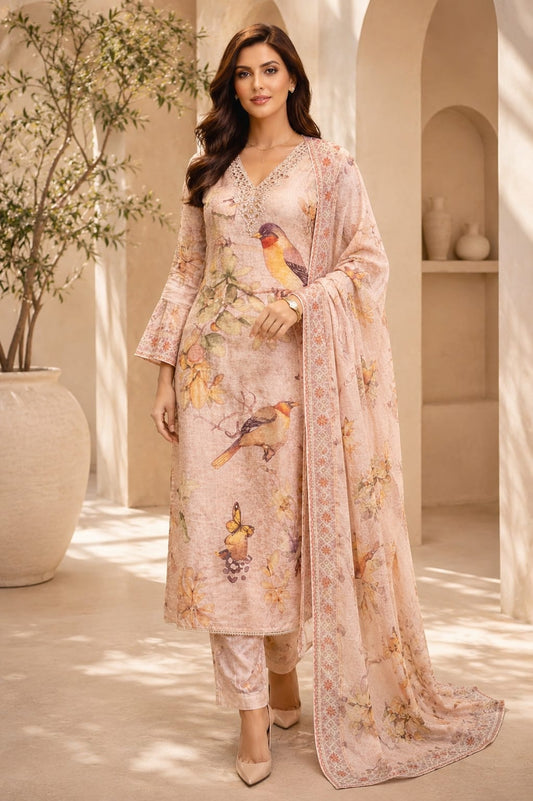 Birdsong Garden Mulmul Suit Set