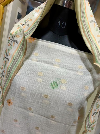 Mayur Vriksha Kota Doria Threadwork Suit Set