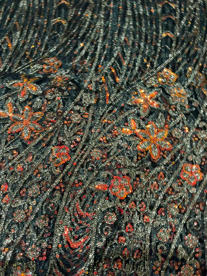 Midnight Bloom Luxe Net Saree