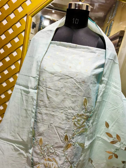 Verdelle Patchwork Mulmul Suit Set