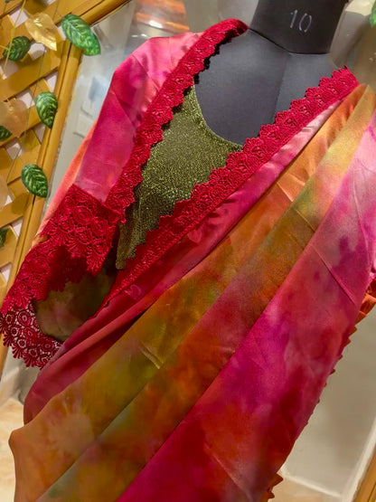 Opal Prism Ready-to-Wear Luxe Satin Saree