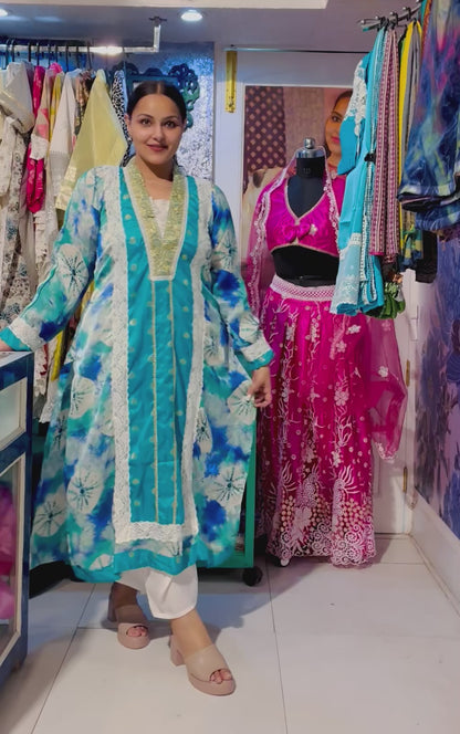 Noor-e-neel Firan Style Kurta Set