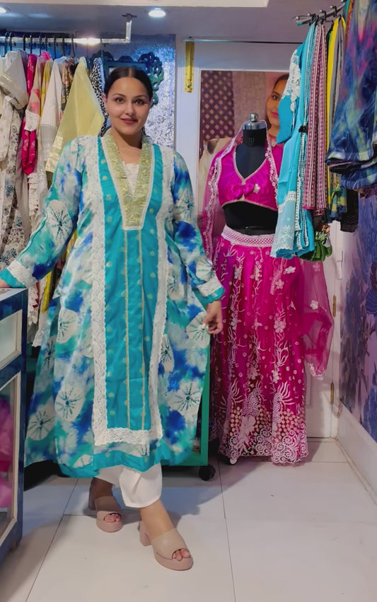 Noor-e-neel Firan Style Kurta Set