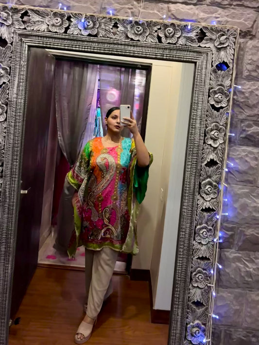 Zehra Paisley Crepe Kaftan Set