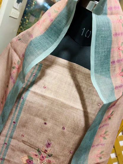 Mehvar Kota Doria Embroidered Suit Set