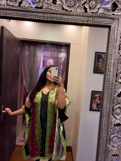 Multihue Crepe Kaftan